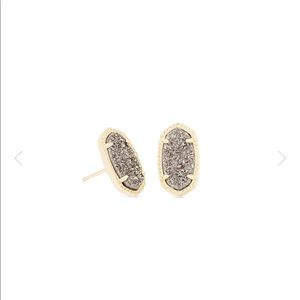 Kendra Scott Ellie Gold Earrings Platinum Drusy